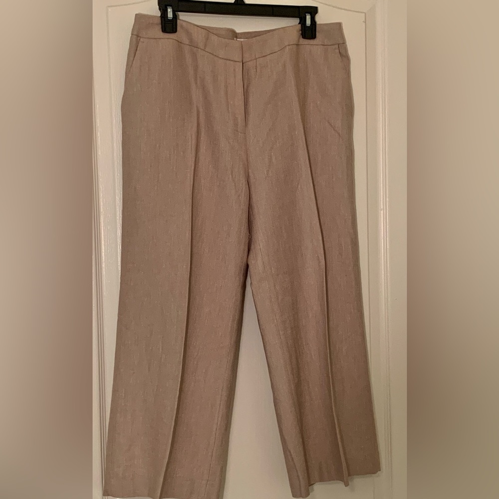 Calvin Klein Women’s Petite Linen Bland Wide Leg Pant